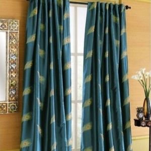 Pier 1 Embroidered Peacock Curtains, Set of 2
